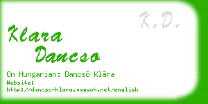 klara dancso business card