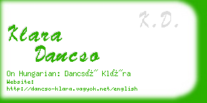 klara dancso business card